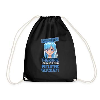 Anime Girl Merch Anime Merch Geschenk - Turnbeutel - Schwarz - Vorne