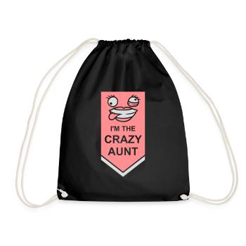 at The Crazy Aunt - Drawstring Bag - black - Front