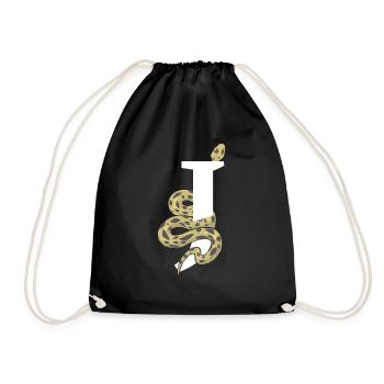 Letter j snake - Drawstring Bag - black - Front
