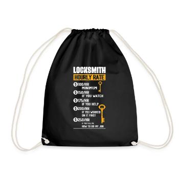 Locksmith Hourly Rate Lockpicker Pick Locks - Turnbeutel - Schwarz - Vorne