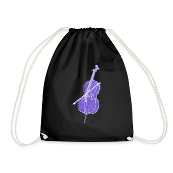 « Cello », Boho Line Art Design, série « Music » - Sac de sport léger - noir - Devant