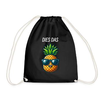 Dies Das Ananas Pineapple lustig - Turnbeutel - Schwarz - Vorne
