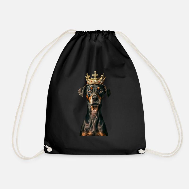 Doberman - Drawstring Bag - black