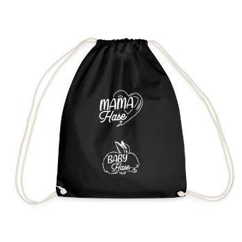 Maman Lapin Bébé Lapin Naissance Grossesse - Sac de sport léger - noir - Devant