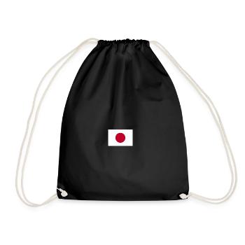 Minimalist Japan Flag Design - Drawstring Bag - black - Front