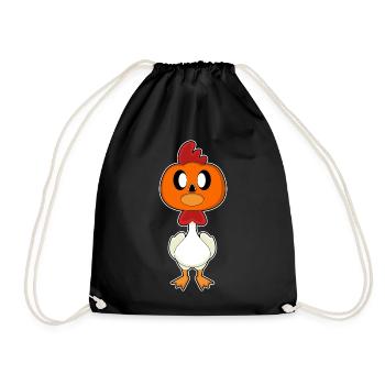 Chicken Halloween Pumpkin - Drawstring Bag - black - Front