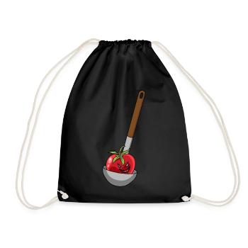 Suppenkelle Tomaten Tomate Koch Köche Köchin - Turnbeutel - Schwarz - Vorne