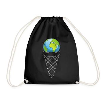 Ice cream from planet Earth - Drawstring Bag - black - Front