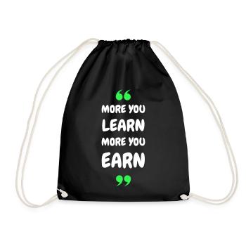 Plus vous apprenez, plus vous gagnez - Sac de sport léger - noir - Devant