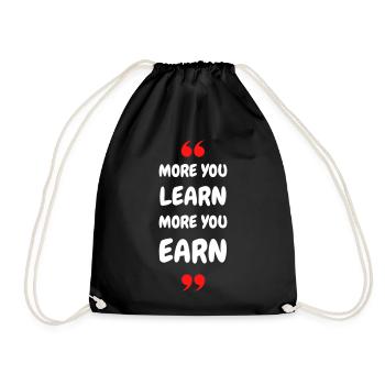 Plus vous apprenez, plus vous gagnez - Sac de sport léger - noir - Devant