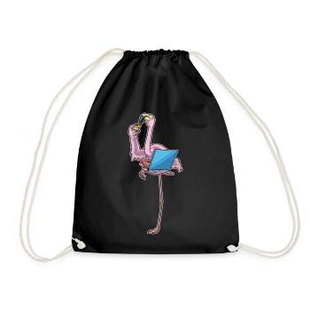 Pizza aux flamants roses - Sac de sport léger - noir - Devant