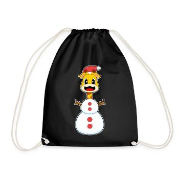 Girafe Noël bonhomme de neige - Sac de sport léger - noir - Devant
