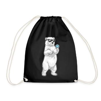 Eisbär Poker Pokerchips - Turnbeutel - Schwarz - Vorne