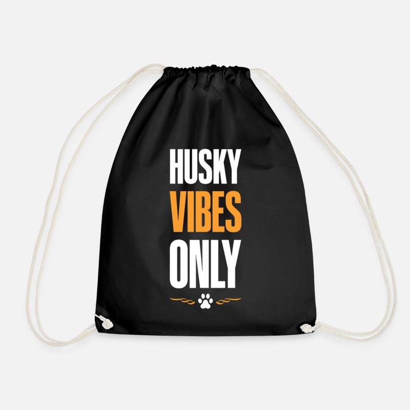 Husky Vibes Only - Drawstring Bag - black