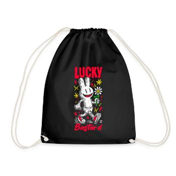 Hase Pop Art mit Blume - Turnbeutel - Schwarz - Vorne