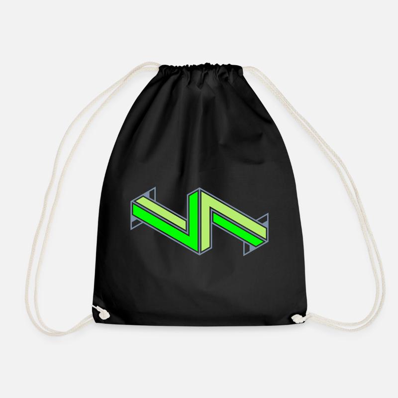 Impossible Figures 86A - Drawstring Bag - black