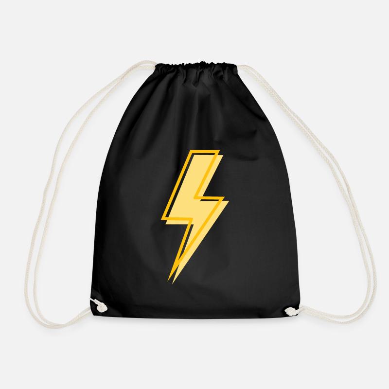 Yellow lightning - Drawstring Bag - black