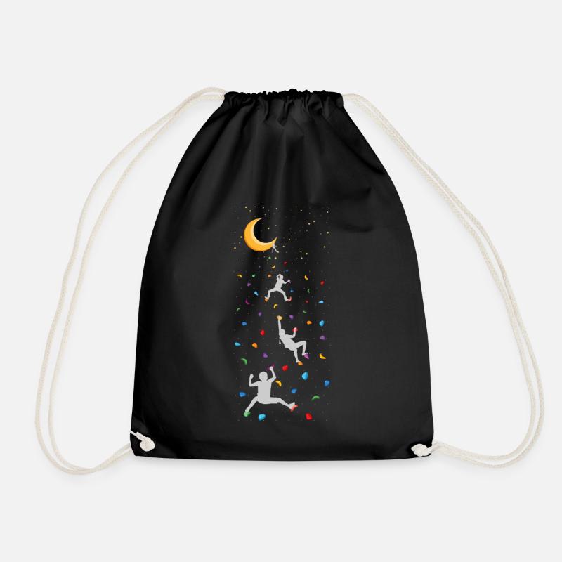 Indoor Wall Climbing (Klettern_Zum_Mond_Edition) - Drawstring Bag - black