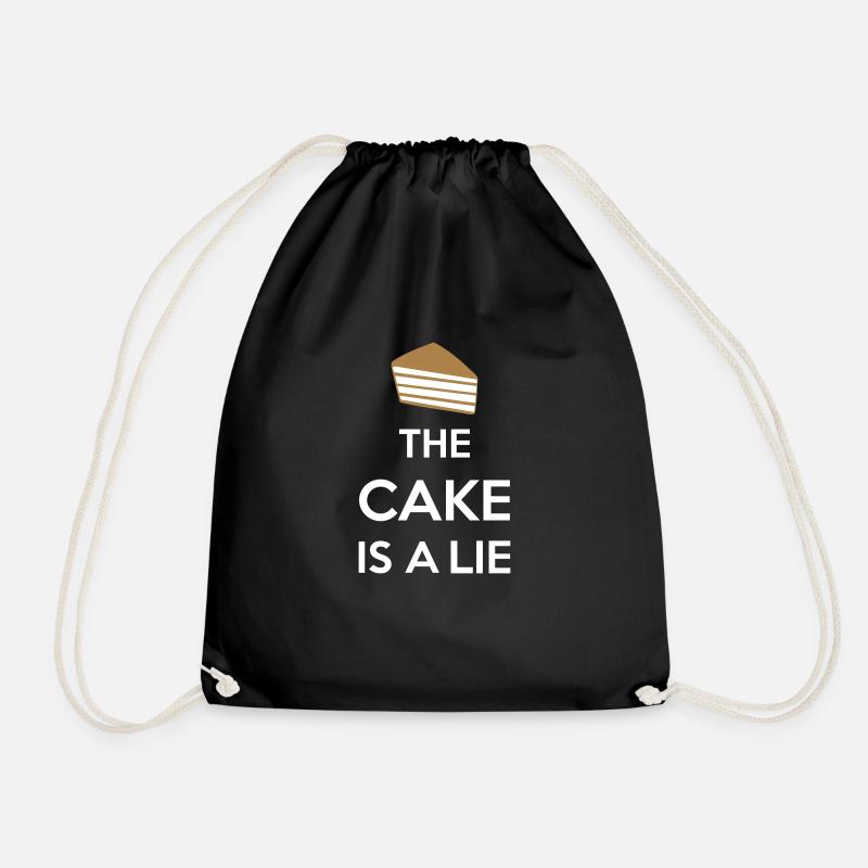 The Cake Is A Lie - Turnbeutel - Schwarz