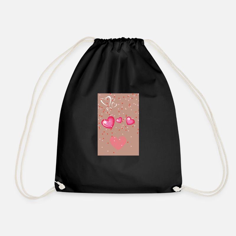 With love - Drawstring Bag - black