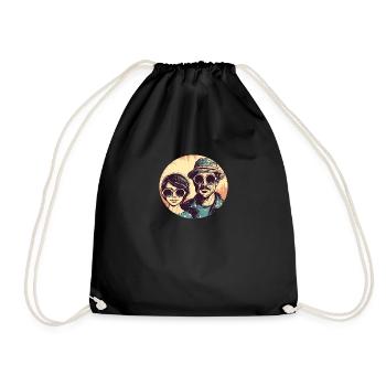 Père cool avec fille cool - Père fille - Sac de sport léger - noir - Devant