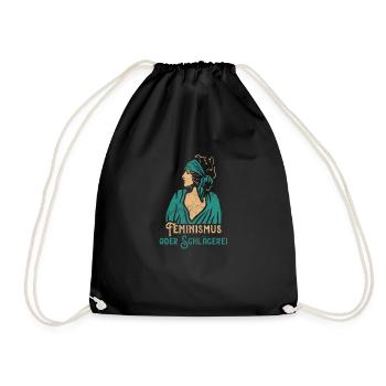Feminism Saying Gift Vintage Emancipation - Drawstring Bag - black - Front