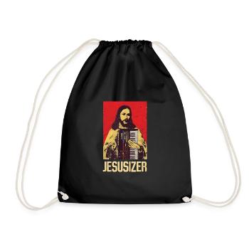 Jesus and Synthesizer - Techno - Turnbeutel - Schwarz - Vorne