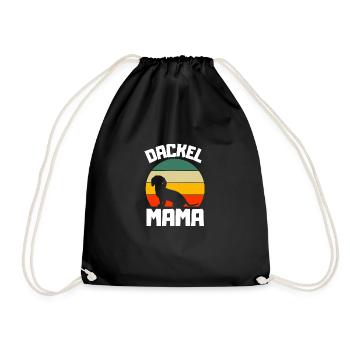 Dackel Liebhaber Mama Muttertag Geschenk Dackel - Turnbeutel - Schwarz - Vorne