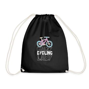 Cycling Bike Crazy Cyclist - Drawstring Bag - black - Front