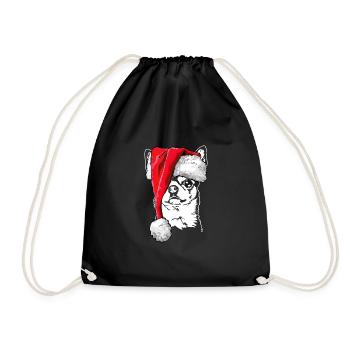 Santa Chihuahua Christmas Dogs Dog Wilsigns - Drawstring Bag - black - Front
