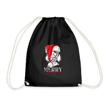 Santa Drahthaar Vizsla Merry Christmas Wilsigns - Turnbeutel - Schwarz - Vorne