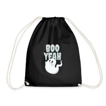Boo yeah - cute ghost - Drawstring Bag - black - Front