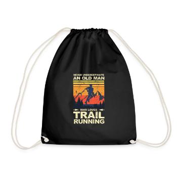 Trail Runner Running Jogging Jogger I Gift - Drawstring Bag - black - Front