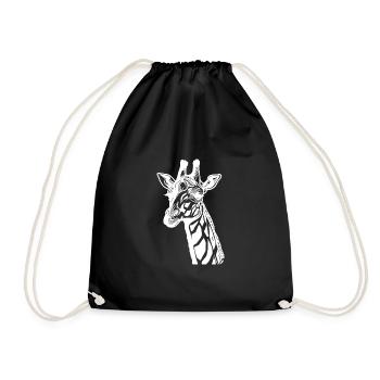 Cute giraffe with cute look - Drawstring Bag - black - Front