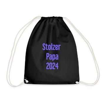 Stolzer Papa 2024 – für frischgebackene Väter - Turnbeutel - Schwarz - Vorne