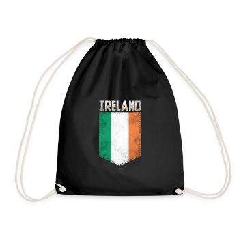 Ireland Flag Irish - Drawstring Bag - black - Front