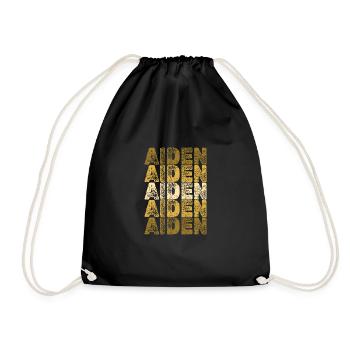 Geschenk für Aiden - Turnbeutel - Schwarz - Vorne
