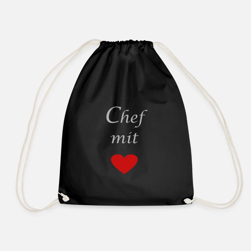 Chef mit Herz - Turnbeutel - Schwarz