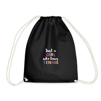Nur ein Mädchen, das Tennis liebt - Turnbeutel - Schwarz - Vorne