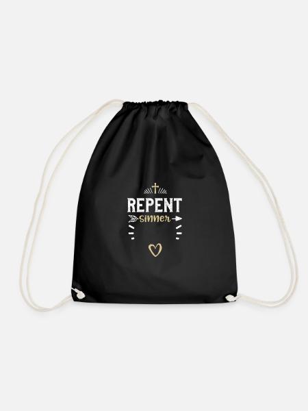 Repent Sinner - Jesus - Turnbeutel - Schwarz