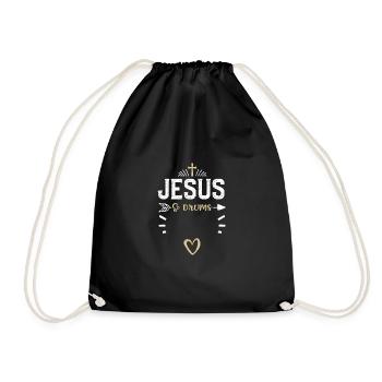 Jésus et les tambours - Jésus - Sac de sport léger - noir - Devant