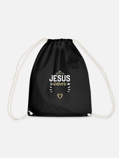 Jesus Raves - Jesus - Drawstring Bag - black