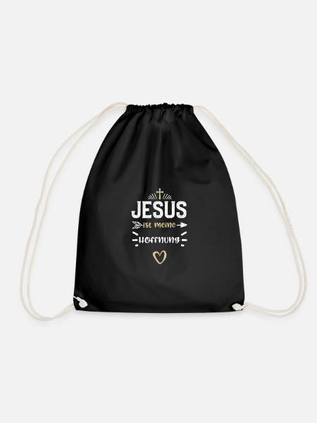 Jesus ist meine Hoffnung - Jesus - Turnbeutel - Schwarz