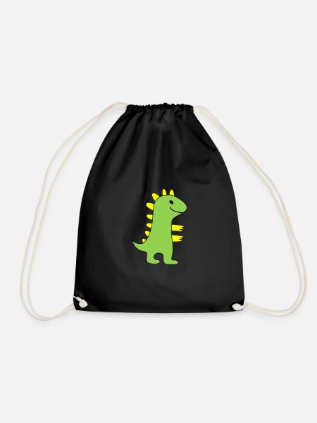 Dinosaurs - Motif colors customizable - Drawstring Bag - black