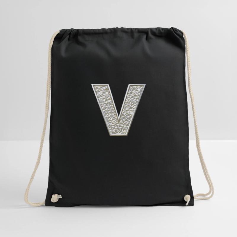 V, letter, initial, monogram, Drawstring Bag