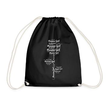 Russian Wife Happy Life Russian Women Russia - Drawstring Bag - black - Front