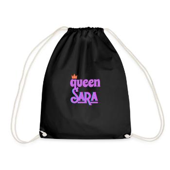 Sara queen - Drawstring Bag - black - Front