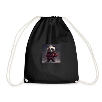nebulastar lovable troll panda MMA - Drawstring Bag - black - Front