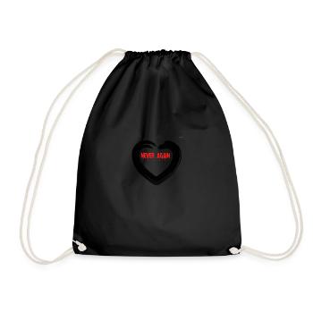 Anti Valentine's day - never again - Drawstring Bag - black - Front