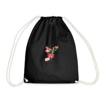 fleurs papillons - Sac de sport léger - noir - Devant